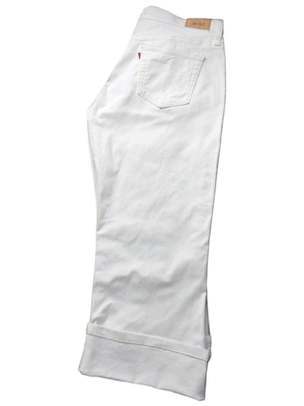 Levi’s 515 Capri Jeans Womens Size 12 White Stretch Cuffed Cropped Denim Pants